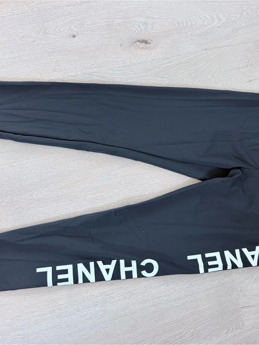 Chanel Black Logo Cropped Top & High-Waist Pants Set size L